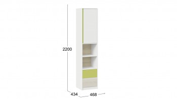 Шкаф комбинированный «Сканди» Дуб Гарден/Белый/Зеленый в Алдане - aldan.mebel54.com | фото