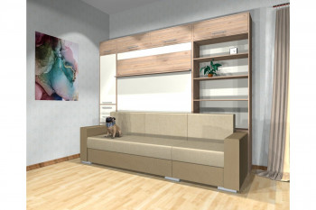 Шкаф-кровать с диваном Каролина в Алдане - aldan.mebel54.com | фото