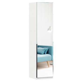 Норд ЛД 677.060.000.007 Шкаф одностворчатый с зеркалом (Белый) в Алдане - aldan.mebel54.com | фото