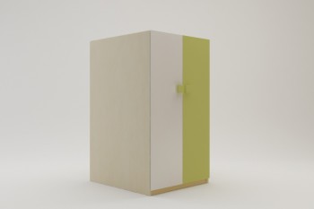 Шкаф под кровать второго яруса Эппл (Зеленый/Белый/корпус Клен) в Алдане - aldan.mebel54.com | фото