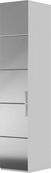 Шкаф ШР-1 зеркало, левый, Вива (Белый/Белый глянец/Платина) в Алдане - aldan.mebel54.com | фото