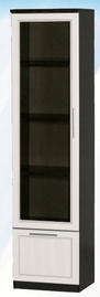 Шкаф средний с ящиком и стеклодверью ДЛЯ ГОСТИНОЙ ШСЯС-450 Венге/Дуб выбеленный в Алдане - aldan.mebel54.com | фото