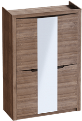 Шкаф трехдверный Соренто Дуб стирлинг/Кофе структурный матовый в Алдане - aldan.mebel54.com | фото