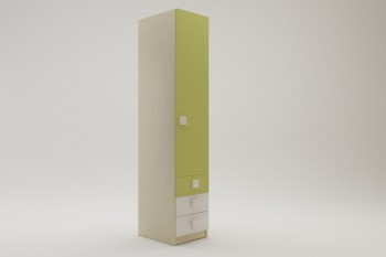 Шкаф угловой (секция с ящиками) Эппл (Зеленый/Белый/корпус Клен) в Алдане - aldan.mebel54.com | фото