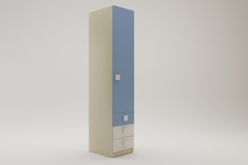 Шкаф угловой (секция с ящиками) Скай (Синий/Белый/корпус Клен) в Алдане - aldan.mebel54.com | фото