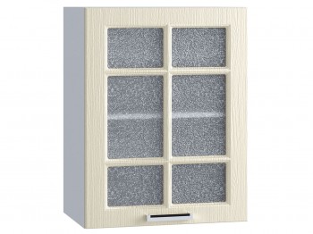 Шкаф верхний со стеклом 500, ШВС 500 (Клен кремовый/корпус белый) в Алдане - aldan.mebel54.com | фото