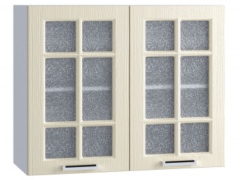 Шкаф верхний со стеклом 800, ШВС 800 (Клен кремовый/корпус белый) в Алдане - aldan.mebel54.com | фото