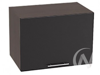 Шкаф верхний Валерия-М ШВГ-510 (Черный металлик/Венге/горизонтальный/глубокий) в Алдане - aldan.mebel54.com | фото
