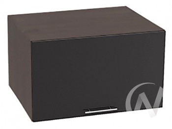 Шкаф верхний Валерия-М ШВГ-610 (Черный металлик/Венге/горизонтальный/глубокий) в Алдане - aldan.mebel54.com | фото