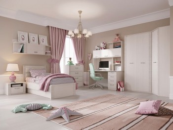 Спальный гарнитур для детской Элана Бодега белая в Алдане - aldan.mebel54.com | фото