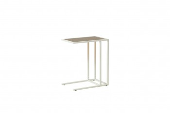 Стол приставной Скандик 42.24 (со стеклом) (металл: белый) в Алдане - aldan.mebel54.com | фото