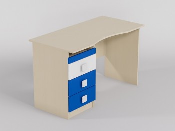 Стол (столешница с выемкой) Скай люкс (Синий/Белый/корпус Клен) в Алдане - aldan.mebel54.com | фото