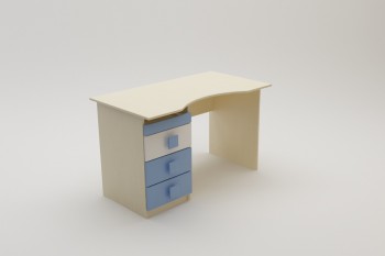 Стол (столешница с выемкой) Скай (Синий/Белый/корпус Клен) в Алдане - aldan.mebel54.com | фото