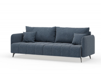 Валериан диван трёхместный прямой Синий, ткань RICO FLEX 101 в Алдане - aldan.mebel54.com | фото