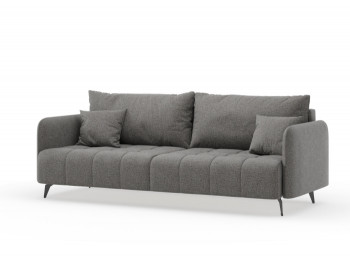 Валериан диван трёхместный прямой Стальной, ткань RICO FLEX 9292 в Алдане - aldan.mebel54.com | фото