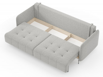 Валериан диван трёхместный прямой Светло-серый, ткань RICO FLEX 108 в Алдане - aldan.mebel54.com | фото