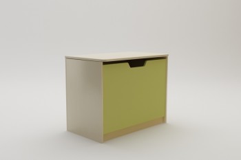 Ящик для игрушек Смайли (Зеленый/корпус Клен) в Алдане - aldan.mebel54.com | фото