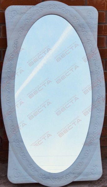 Зеркало Овальное МДФ Белый в Алдане - aldan.mebel54.com | фото